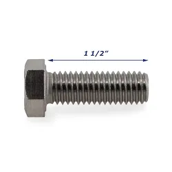Stainless Steel Trailer Bolt Only 1/2 inch x 1 1/2 inch
