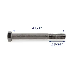 Stainless Steel Trailer Bolt Only 1/2 inch x 4 1/2 inch