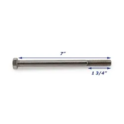 Stainless Steel Trailer Bolt Only 1/2 inch x 7 inch