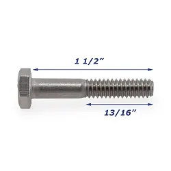 Stainless Steel Trailer Bolt Only 1/4 inch x 1 1/2 inch