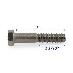 Stainless Steel Trailer Bolt Only 3/8 inch x 2 inch