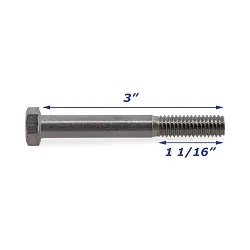 Stainless Steel Trailer Bolt Only 3/8 inch x 3 inch
