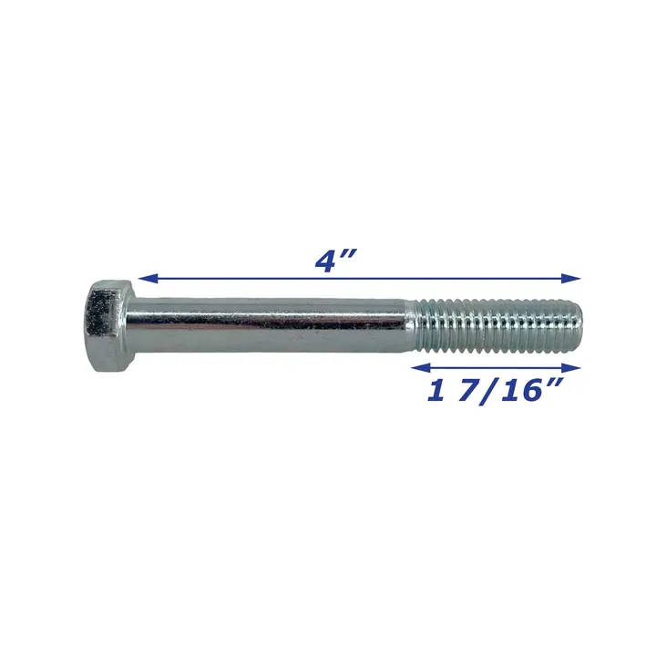 Zinc Plated Trailer Bolt Only 1/2 inch x 4 inch