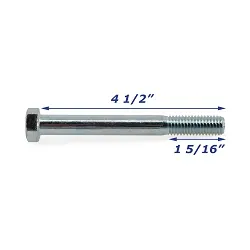 Zinc Plated Trailer Bolt Only 1/2 inch x 4 1/2 inch