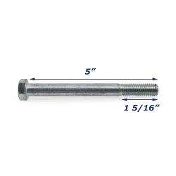 Zinc Plated Trailer Bolt Only 1/2 inch x 5 inch