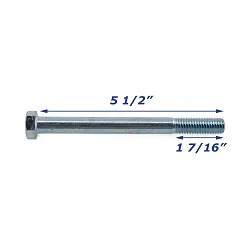 Zinc Plated Trailer Bolt Only 1/2 inch x 5 1/2 inch