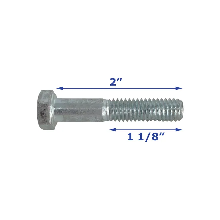 Zinc Plated Trailer Bolt Only 3/8 inch x 2 inch