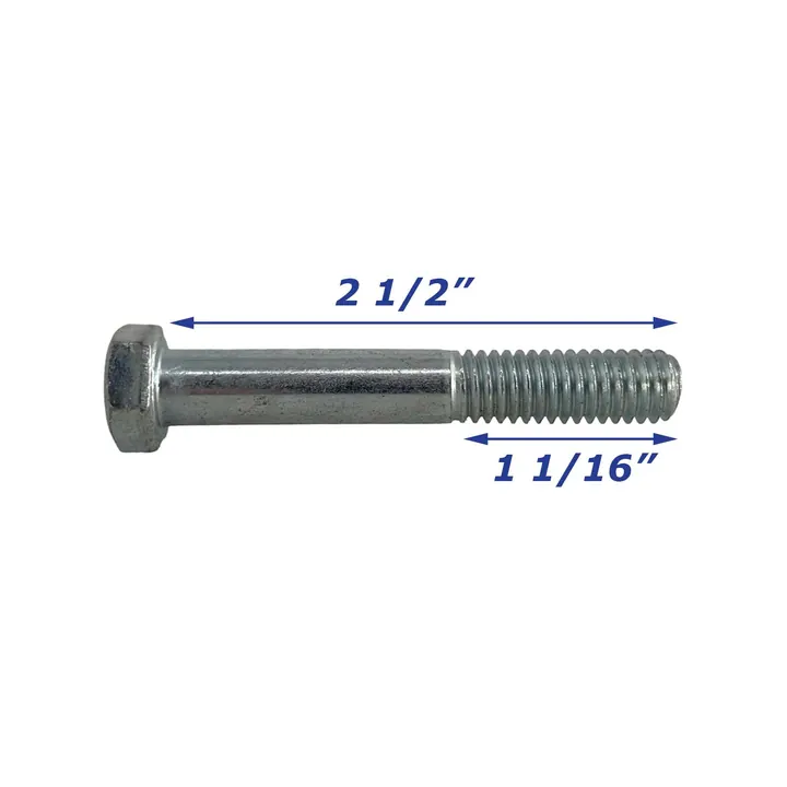 Zinc Plated Trailer Bolt Only 3/8 inch x 2 1/2 inch