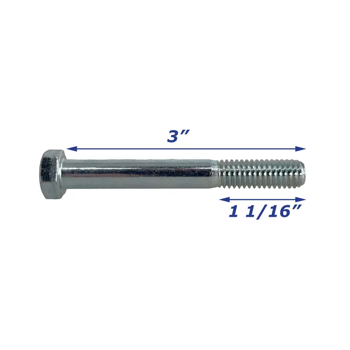 Zinc Plated Trailer Bolt Only 3/8 inch x 3 inch