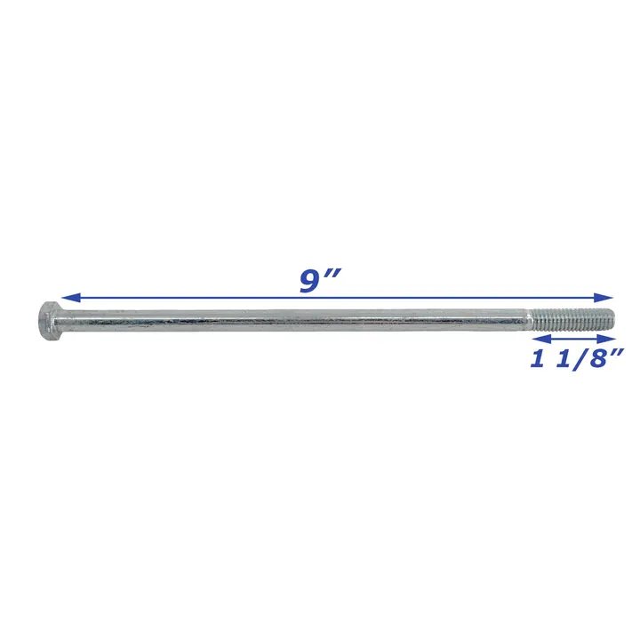 Zinc Plated Trailer Bolt Only 3/8 inch x 9 inch