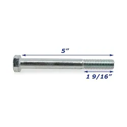 Zinc Plated Trailer Spring Bolt Only 9/16 inch x 5 inch