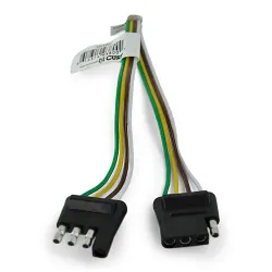 4 Flat Male and Female 12 inch Wiring Trailer Plug Extension