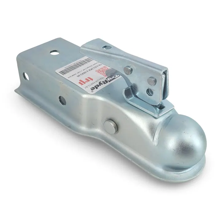 Zinc-Plated Lever Lock Trailer Coupler for 2 inch Tow Ball and 2 inch Wide Trailer Frame 3,500lb Capacity