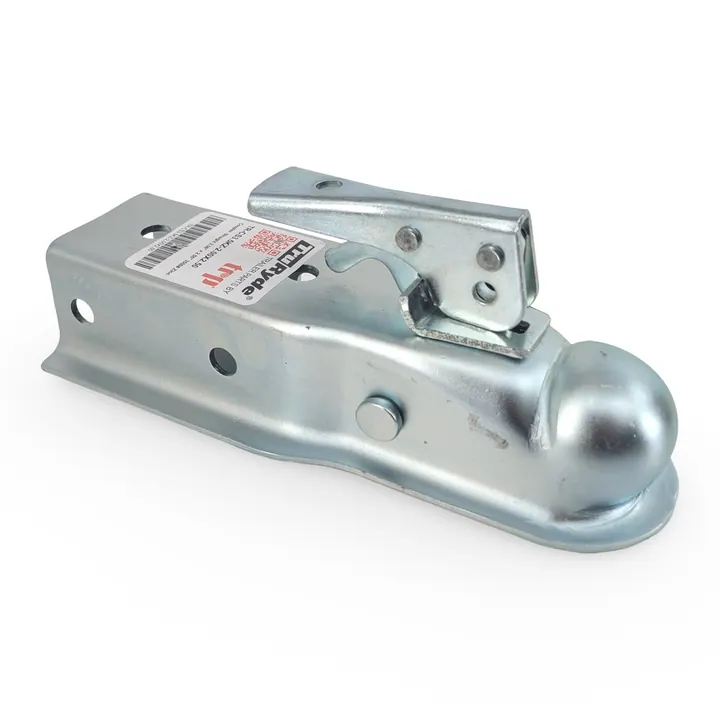 Zinc-Plated Lever Lock Trailer Coupler for 2 inch Tow Ball and 2 1/2 inch Wide Trailer Frame 3,500lb Capacity