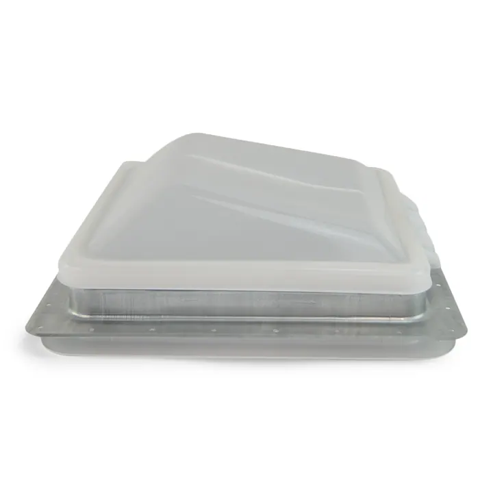 Enclosed Camper Trailer Crank Up Top Vent, White Square 14.25"