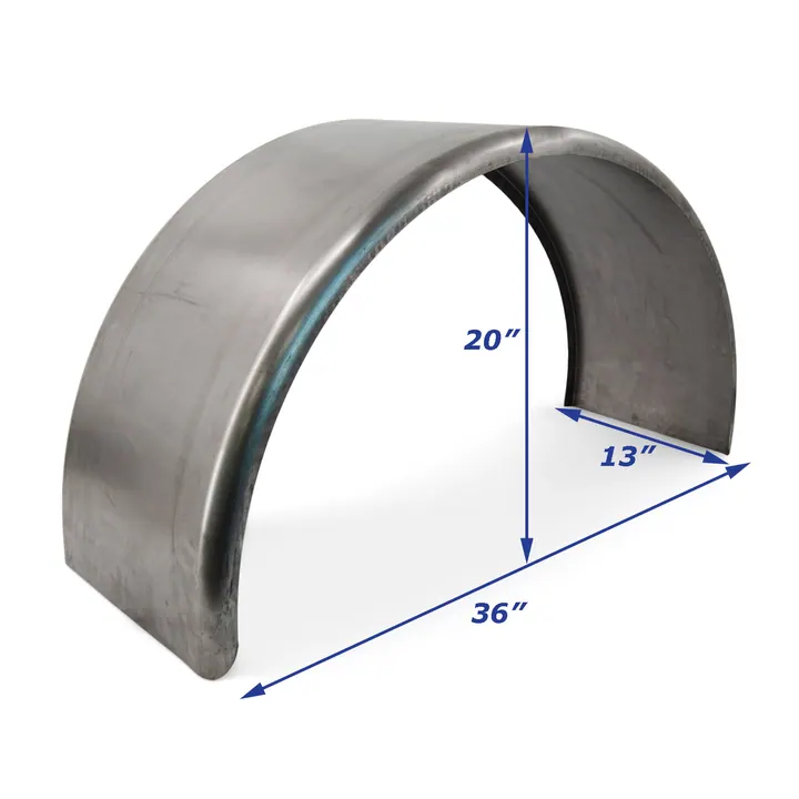 Cold Rolled Steel Trailer Fender Single Axle 13 in x 36 in x 20 in