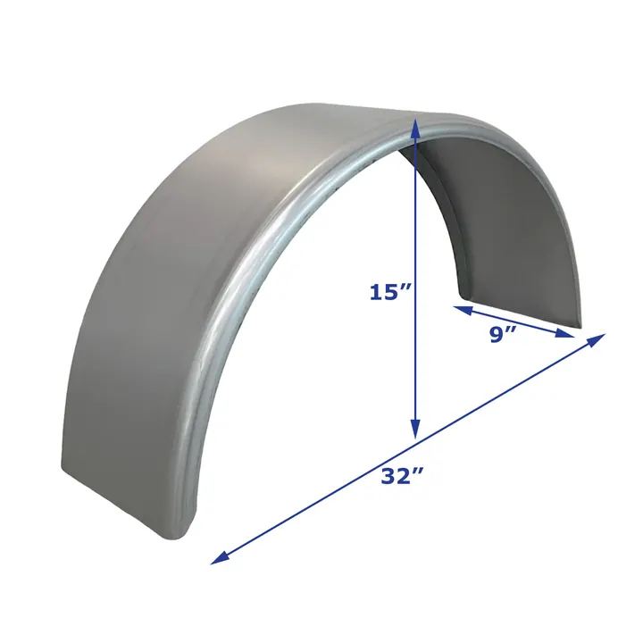 Cold Rolled Steel Trailer Fender Single Axle 9 in x 32 in x 15 in
