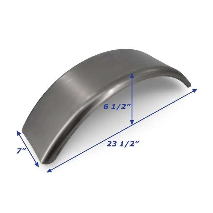 Cold Rolled Steel Trailer Fender Small Utility 7 in x 23 1/2 in x 6 1/2 in