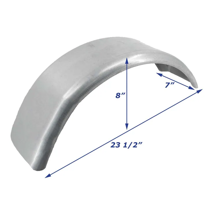 Galvanized Boat Trailer Fender Single Axle 7 in x 23 1/2 in x 8 in
