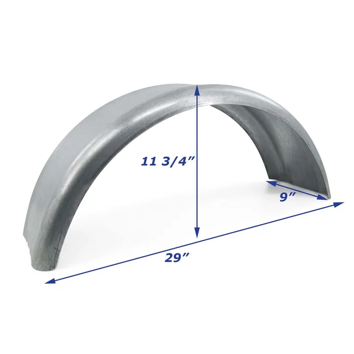 Galvanized Boat Trailer Fender Single Axle 9 in x 29 in x 11 3/4 in