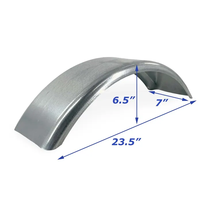 Galvanized Boat Trailer Fender Single Axle 7 in x 23 1/2 in x 6 1/2 in
