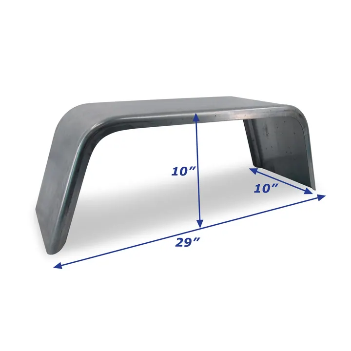 Galvanized Square Boat Trailer Fender Single Axle 10 in x 29 in x 10 in