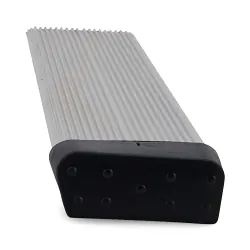 Aluminum Boat Trailer Round Fender Mount and Step Pad with Cap Right Hand 15 1/2 Inch