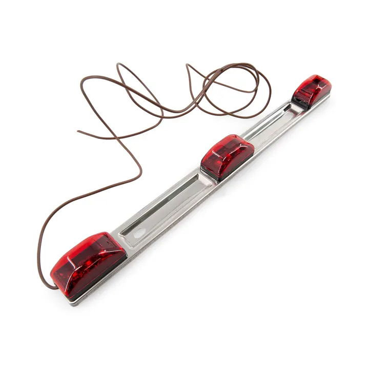 Red LED ID Light Bar Submersible Stainless Steel Backing for Boat Trailer