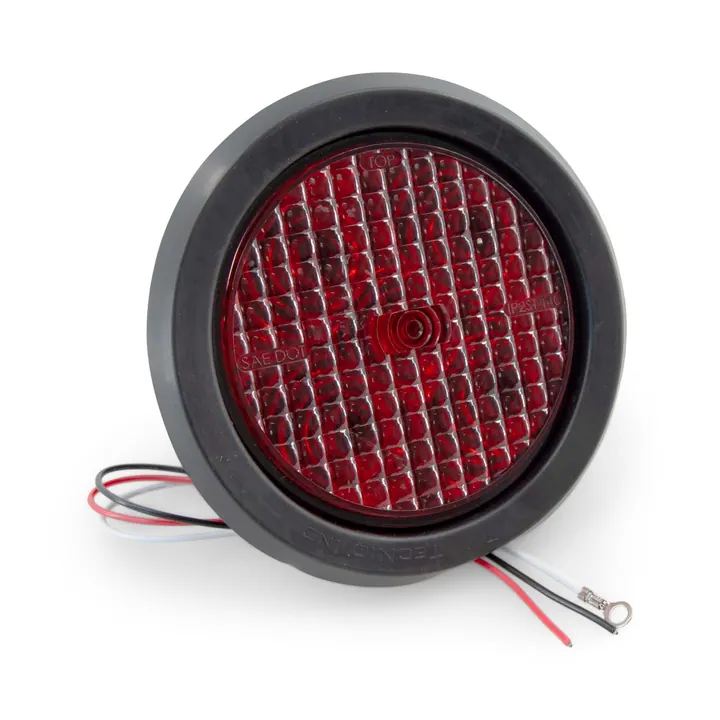 LED Round Trailer Light Kit Red 4 inch Sealed and Submersible
