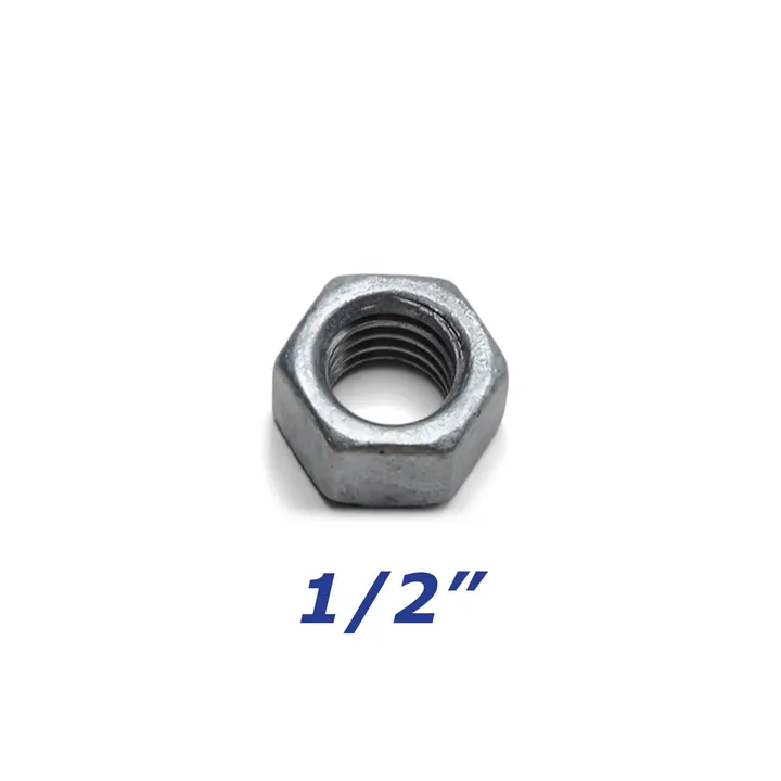 Galvanized Hex Nut 1/2 inch for Trailer Bolts and U-Bolts
