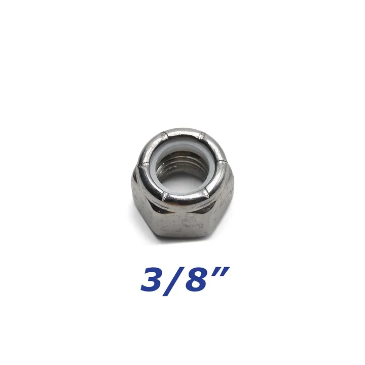 Stainless Steel Nylock Nut 3/8 inch for Trailer Bolts and U-Bolts