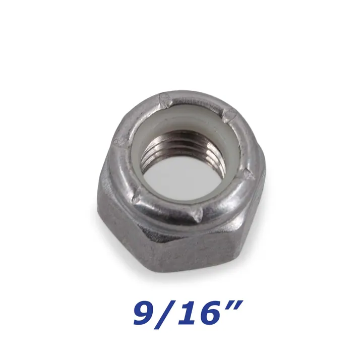 Stainless Steel Nylock Nut 9/16 inch for Trailer Bolts and U-Bolts