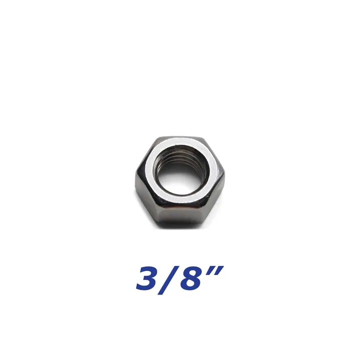 Zinc Plated Hex Nut 3/8-24 inch for Trailer Bolts and U-Bolts