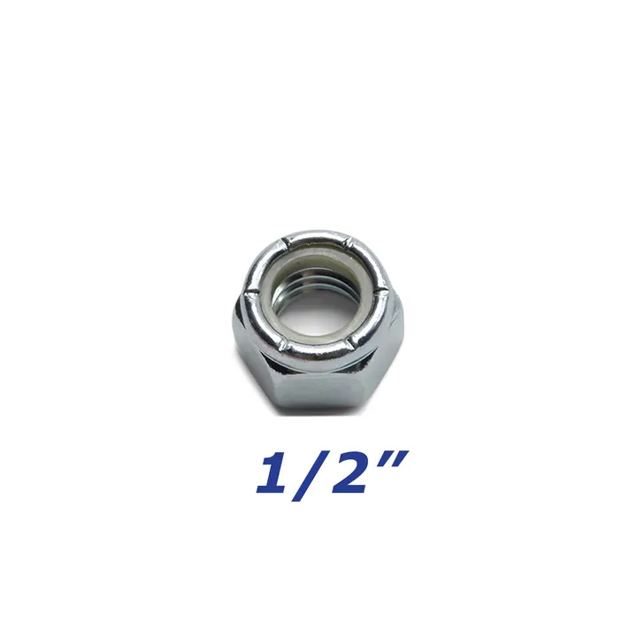 Zinc Plated Nylock Nut 1/2 inch for Trailer Bolts and U-Bolts