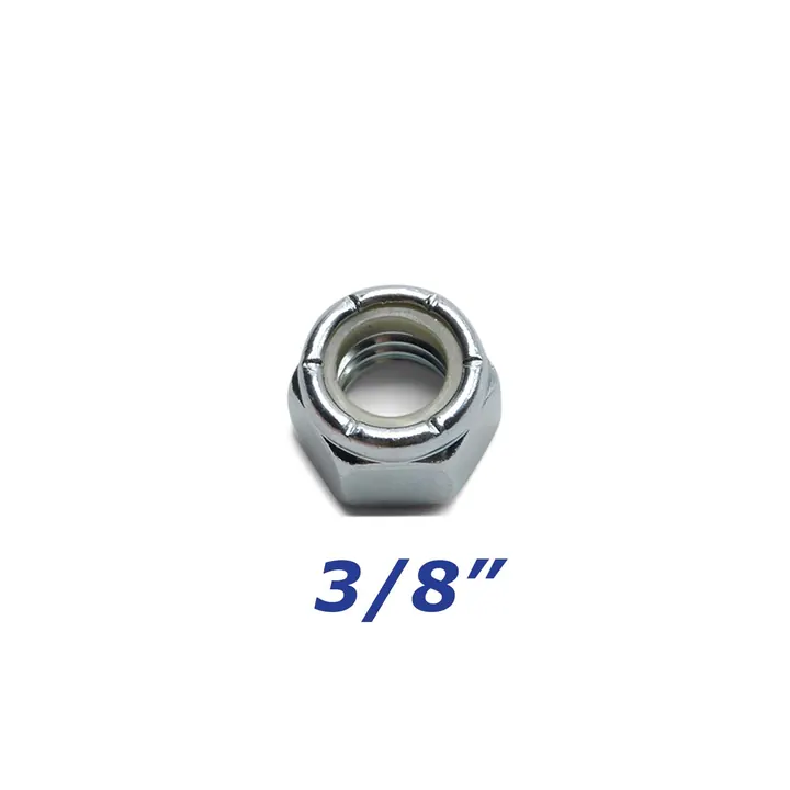 Zinc Plated Nylock Nut 3/8 inch for Trailer Bolts and U-Bolts