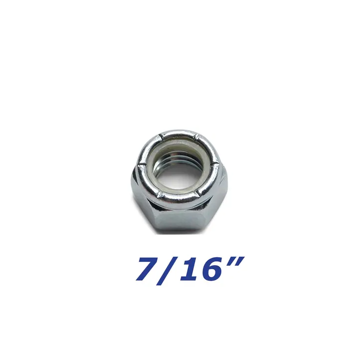 Zinc Plated Nylock Nut 7/16 inch for Trailer Bolts and U-Bolts
