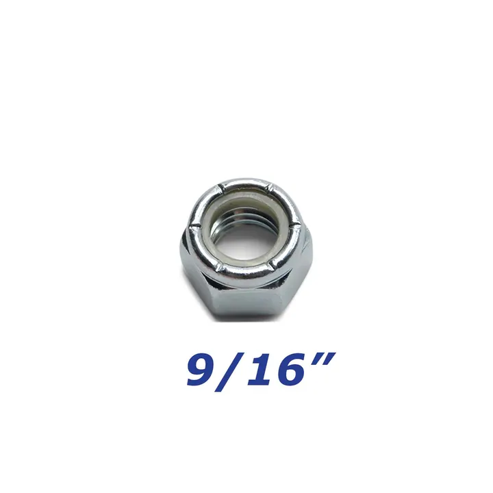 Zinc Plated Nylock Nut 9/16 inch for Trailer Bolts and U-Bolts