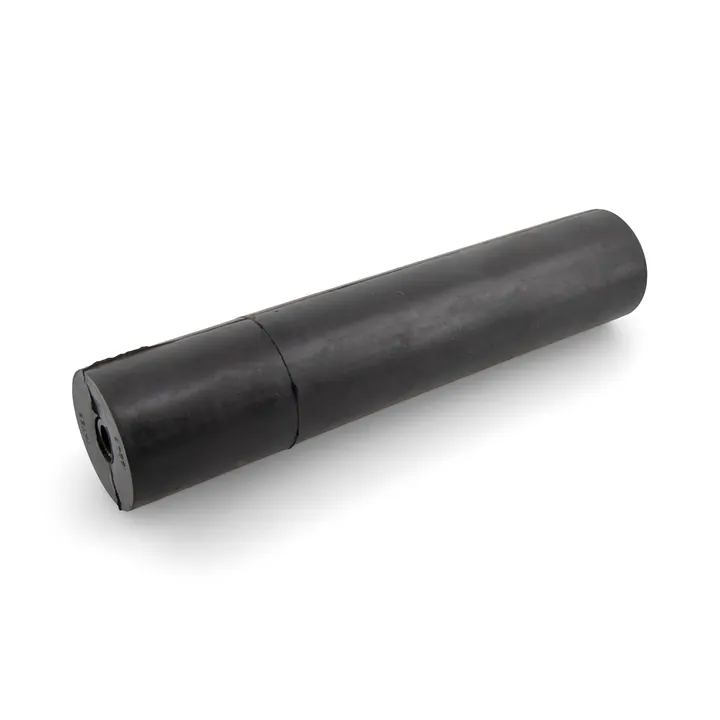 12 inch Black Rubber Straight Roller 1/2 inner diameter