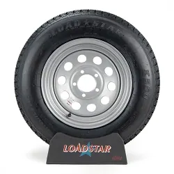 ST205/75D14 Trailer Tire F78-14 on a Silver Gray Mod 5 bolt Wheel