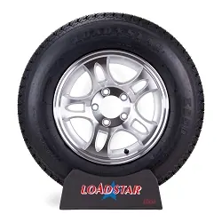 Trailer Tire ST205/75D14 Bias Ply on Aluminum Split Spoke Wheel 5 Lug