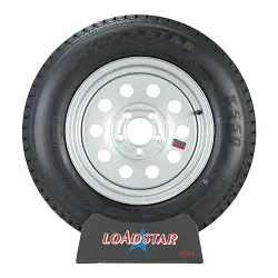 ST205/75D15 Trailer Tire F78-15 on a Silver Gray Mod 5 bolt Wheel