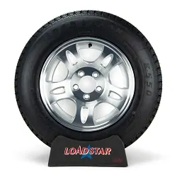 ST205/75D15 Loadstar Trailer Tire on 5 Lug Aluminum Split Spoke Wheel