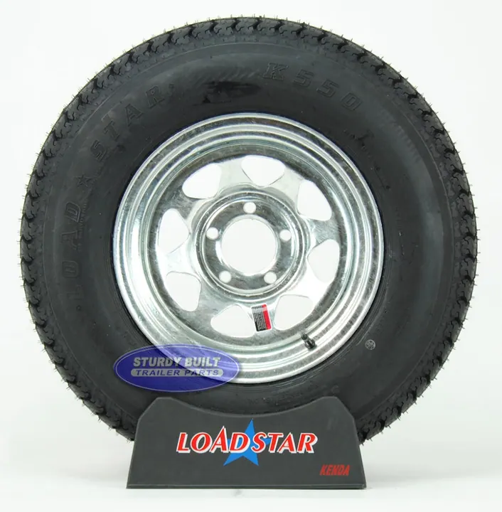ST215/75D14 Boat Trailer Tire mounted on a Galvanized 5 bolt Wheel G78-14