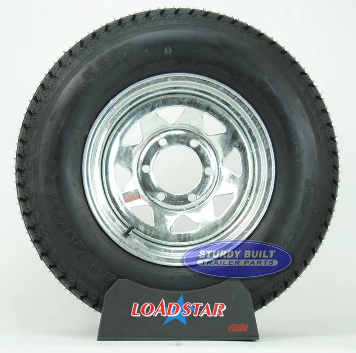 ST225/75D15 Boat Trailer Tire mounted on a Galvanized 6 bolt Wheel