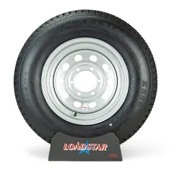 ST225/75D15 Trailer Tire H78-15 on a Silver Gray Mod 6 bolt Wheel