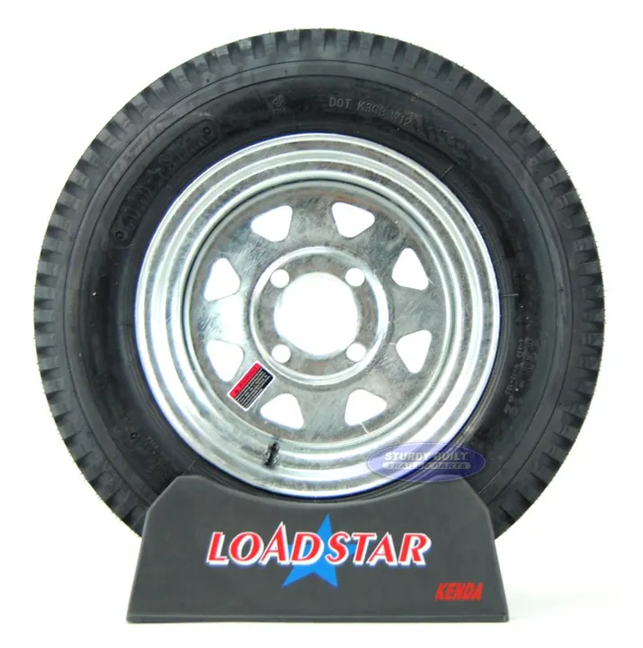 ST 5.30-12 Boat Trailer Tire on 4 Bolt Galvanized Wheel 5.30x12 LRC 1045lb