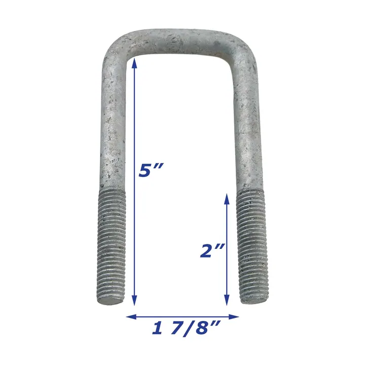 Galvanized Trailer U-Bolt Only 1/2 inch x 1 7/8 inch x 5 inch