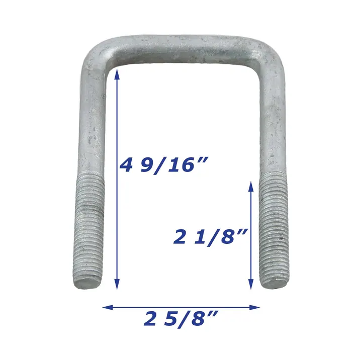 Galvanized Trailer U-Bolt Only 1/2 inch x 2 5/8 inch x 4 9/16 inch