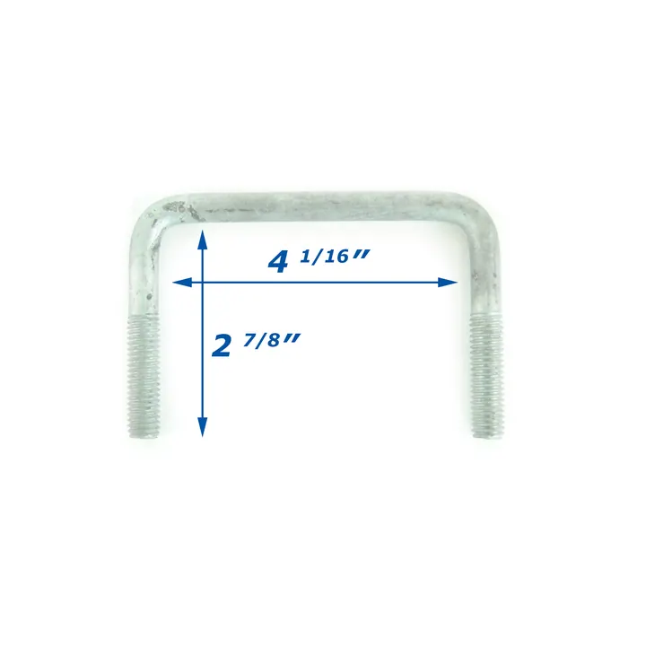 Galvanized Trailer U-Bolt Only 7/16 inch x 4 inch x 2 7/8 inch