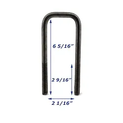 Stainless Steel Trailer U-Bolt Only 1/2 inch x 2 inch x 6 5/16 inch